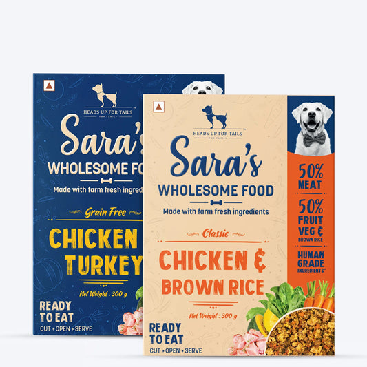 HUFT Sara's Wholesome Food - Classic Chicken And Brown Rice and Grain-Free Chicken And Turkey Combo - 01