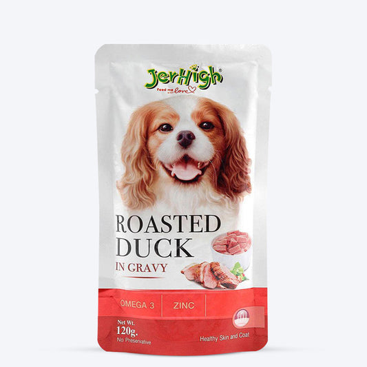 JerHigh Roasted Duck in Gravy Wet Dog Food - 120 g packs - Heads Up For Tails